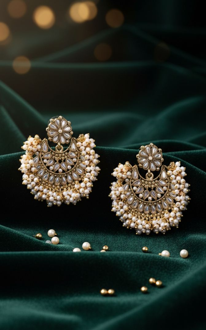 royal gold plated earrings