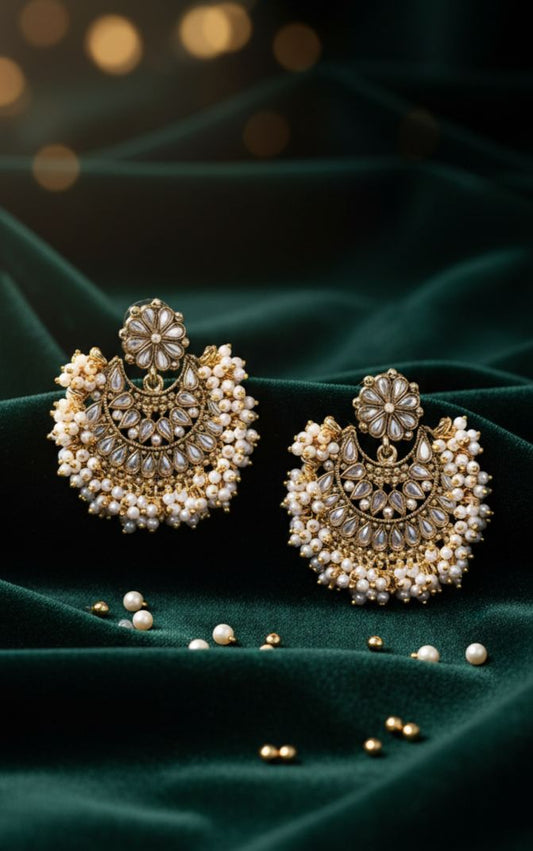 royal gold plated earrings